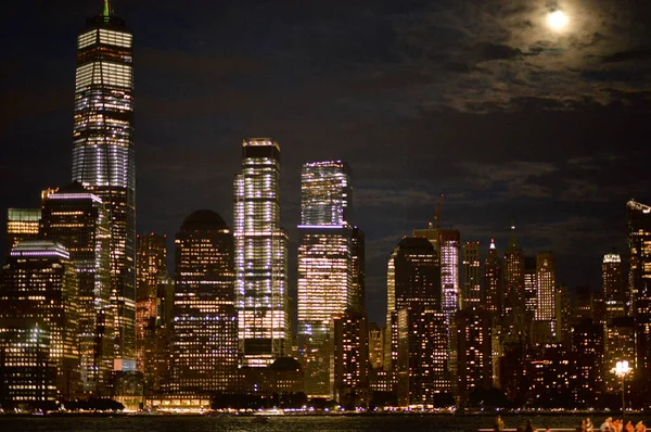 Beautiful City Skyline Night Usa — Stock Photo, Image