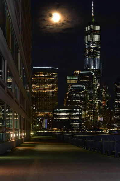 Vacker Stadssiluett Natten Förenta Staterna — Stockfoto