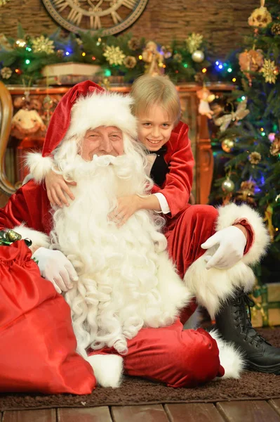 Papá Noel Niño Feliz Navidad — Foto de Stock