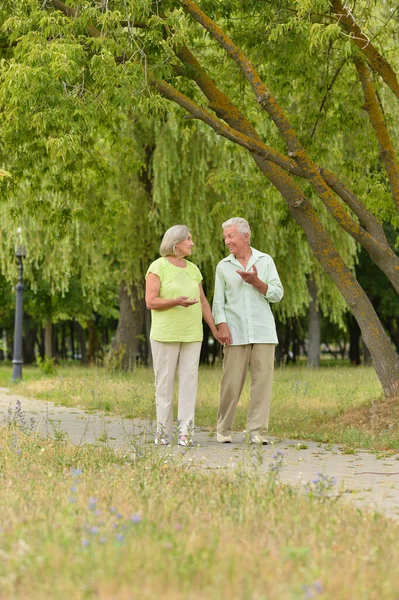 Seniorenpaar Posiert Park — Stockfoto