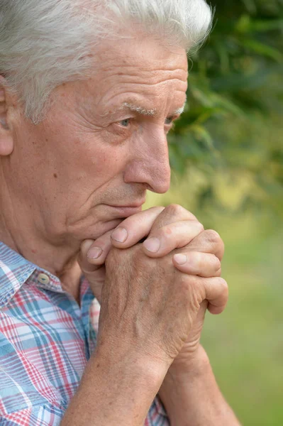 Portrait Sad Senior Man — Stock Photo, Image