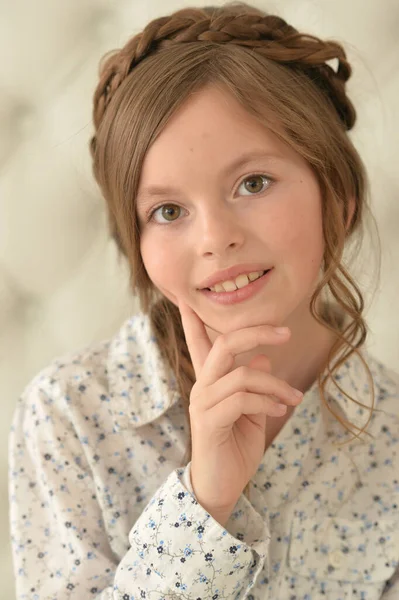 Cute Beautiful Girl Posing Studio — Stock Photo, Image