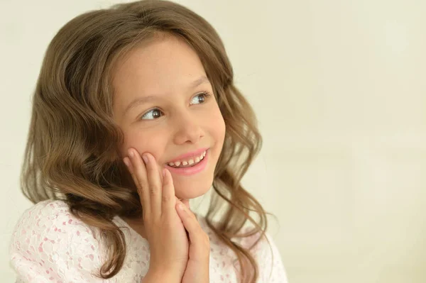 Portrait Cute Girl Surprised Studio — Stock Photo, Image