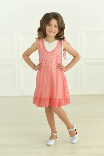 Beautiful Happy Girl Posing Indoors — Stock Photo, Image