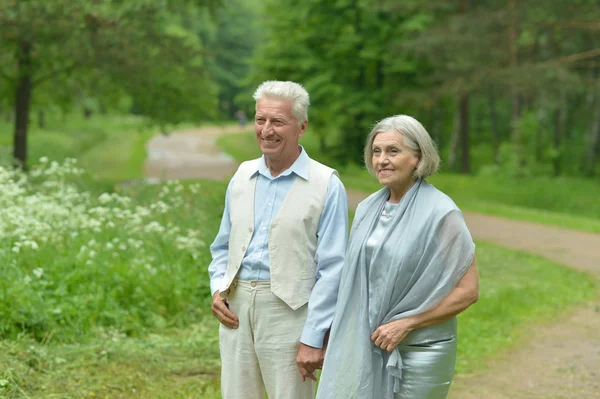 Senior couple in summer park — Stock Photo, Image