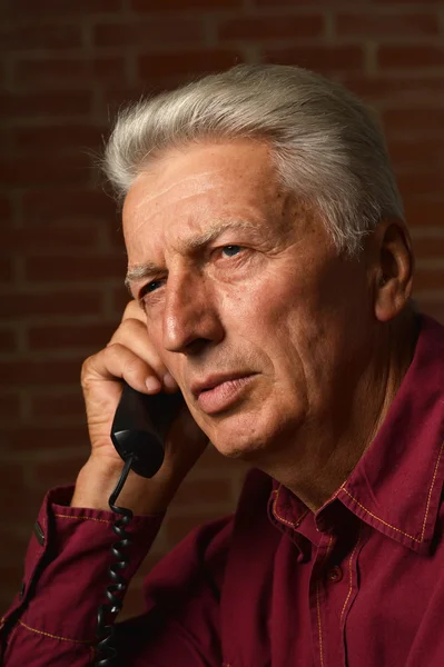 Elder man in shirt — Stock Photo, Image