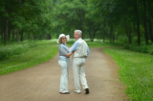 Casal sênior no parque de verão — Fotografia de Stock