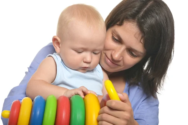 Bebê bonito brincando com sua mãe — Fotografia de Stock