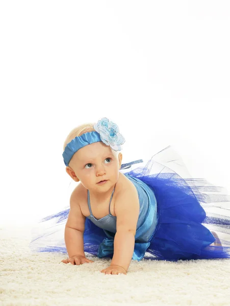 Beautiful baby girl looking up — Stock Photo, Image