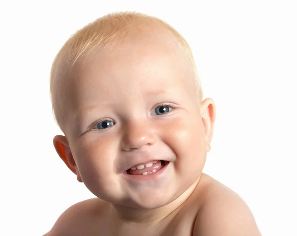 Cute baby boy laughs — Stock Photo, Image