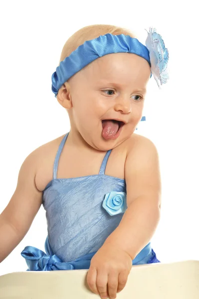 Baby girl showing tongue — Stock Photo, Image