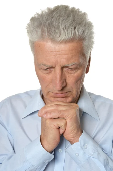 Senior mens denken over iets — Stockfoto