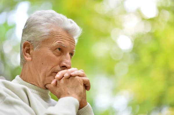 Senior man thinking about something — Stock Photo, Image