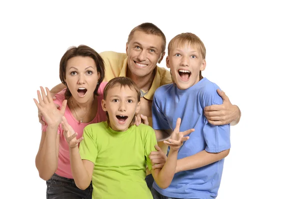 Cute family surprised — Stock Photo, Image