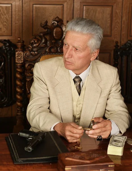 Mature male mafia boss — Stock Photo, Image