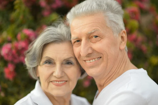 Bejaarde echtpaar buiten — Stockfoto