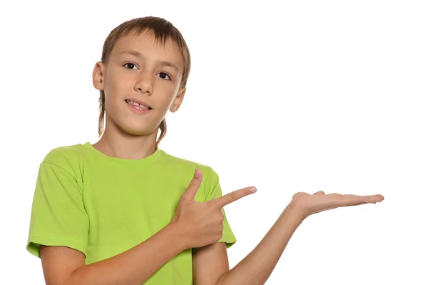 Boy pointing — Stock Photo, Image