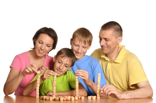 Família jogar loteria — Fotografia de Stock