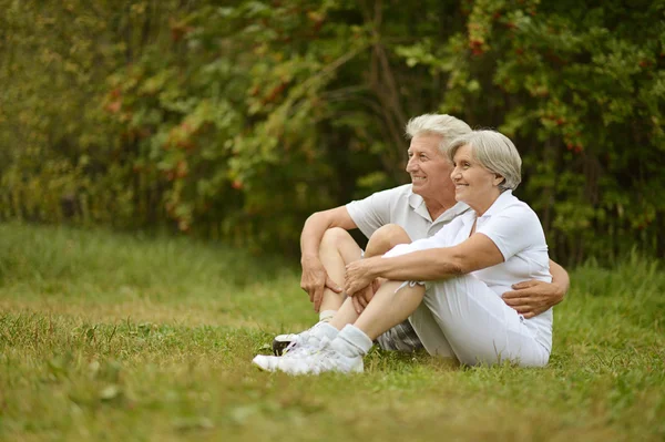 Seniorenpaar im Freien — Stockfoto