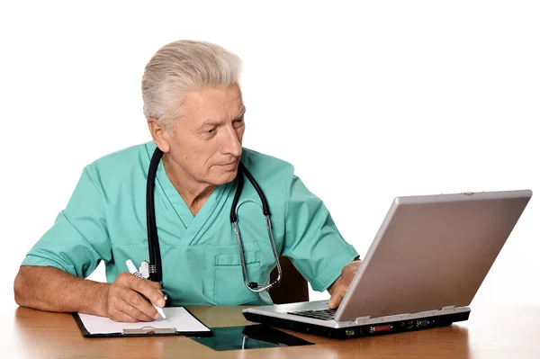 Doctor with computer — Stock Photo, Image