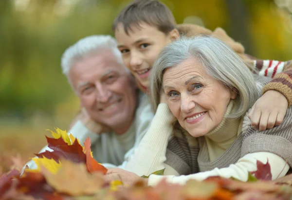 Abuelos y nieto — Foto de Stock