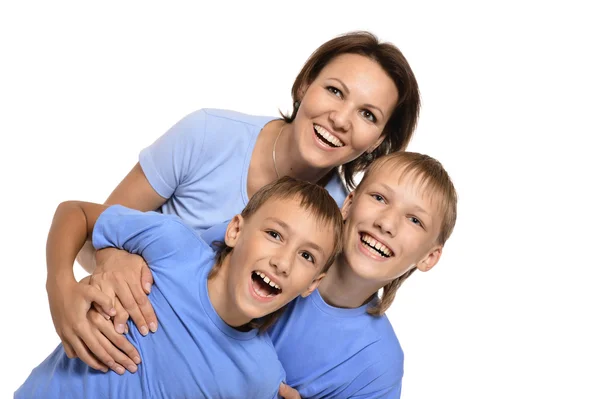 Cute mom with sons — Stock Photo, Image