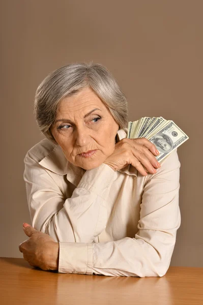 Mujer con dólares — Foto de Stock