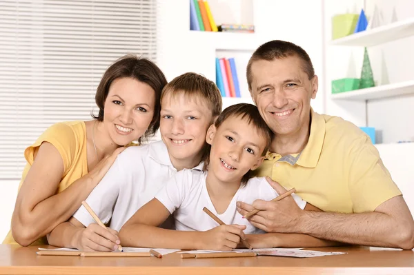 Family drawing — Stock Photo, Image