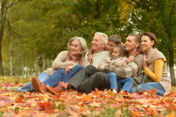 Família na floresta de outono — Fotografia de Stock