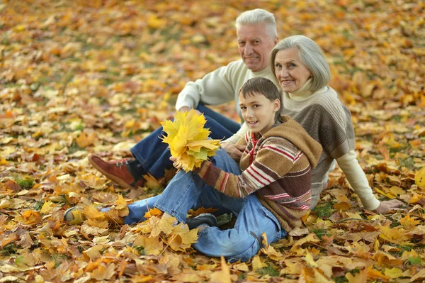 Grandparents and granson — Stock Photo, Image