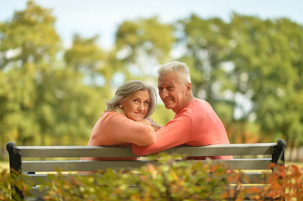 Paar in herfst park — Stockfoto