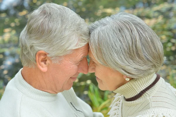 Parejas maduras en el parque — Foto de Stock