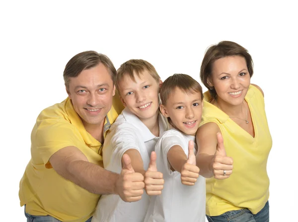 Familjen visar tummen — Stockfoto