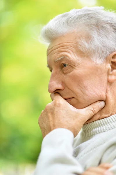 Serious senior man thinking — Stock Photo, Image