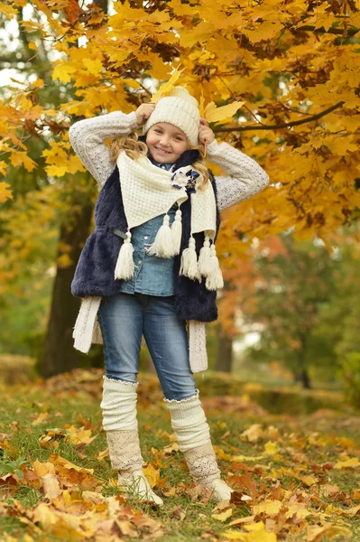 Girl in autumn park — Stock Photo, Image