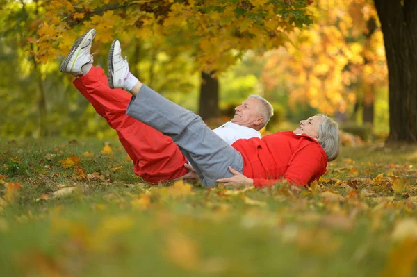 Par utövar i park — Stockfoto