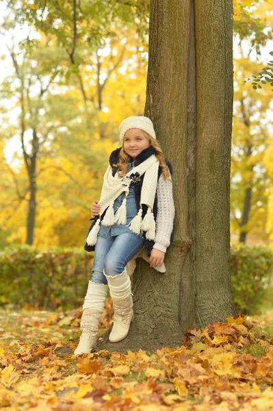 Mädchen im Herbstpark — Stockfoto