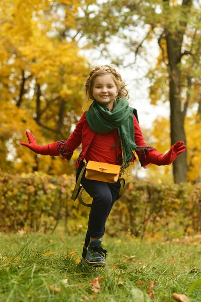 Fată în parc de toamnă — Fotografie, imagine de stoc