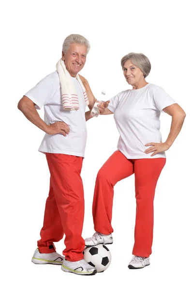 Oudere echtpaar oefenen — Stockfoto