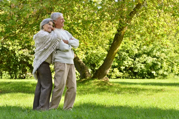 Parejas maduras en el parque — Foto de Stock