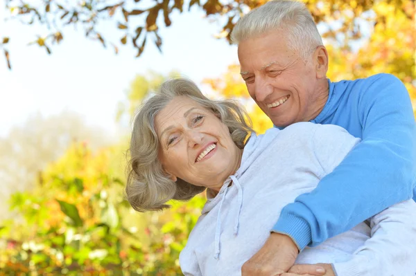 Pareja en el parque de otoño — Foto de Stock