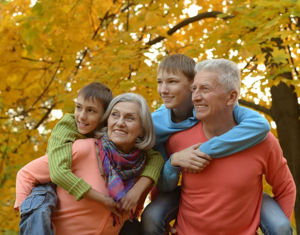 Grootouders en kleinkinderen samen — Stockfoto