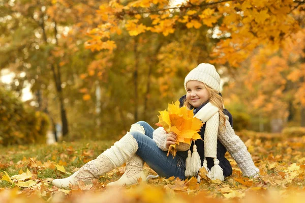 秋の公園の女の子 — ストック写真
