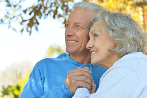 Couple at autumn park — Stock Photo, Image