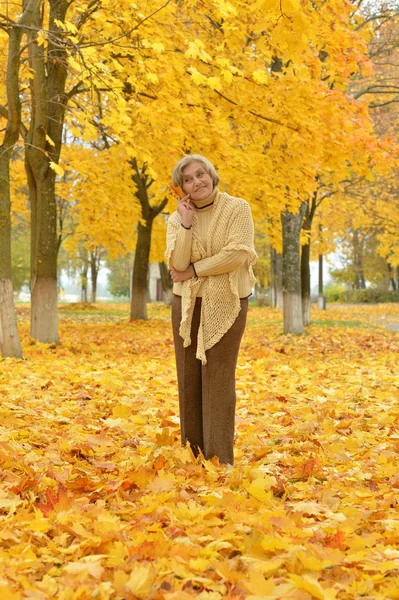 Donna anziana nel parco — Foto Stock