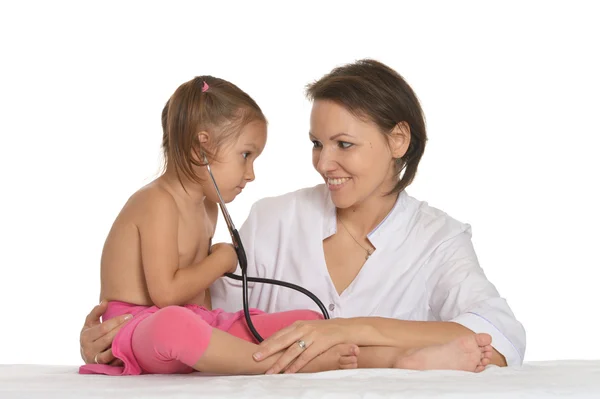 stock image Doctor with little girl