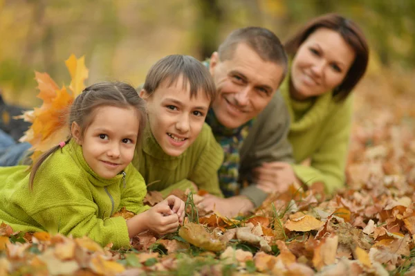 가을 공원에 있는 가족 — 스톡 사진