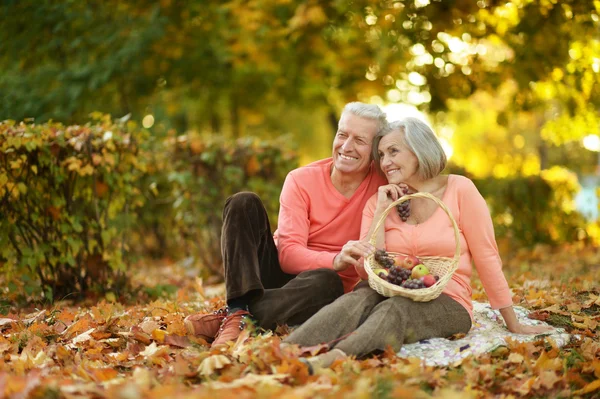 Pareja divirtiéndose en parque — Foto de Stock