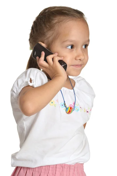 Ragazza con un telefono — Foto Stock