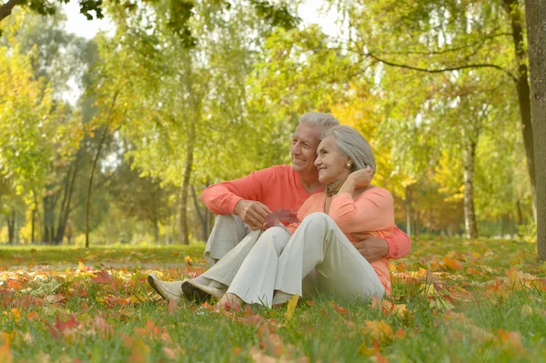 Couple s'amuser dans le parc — Photo